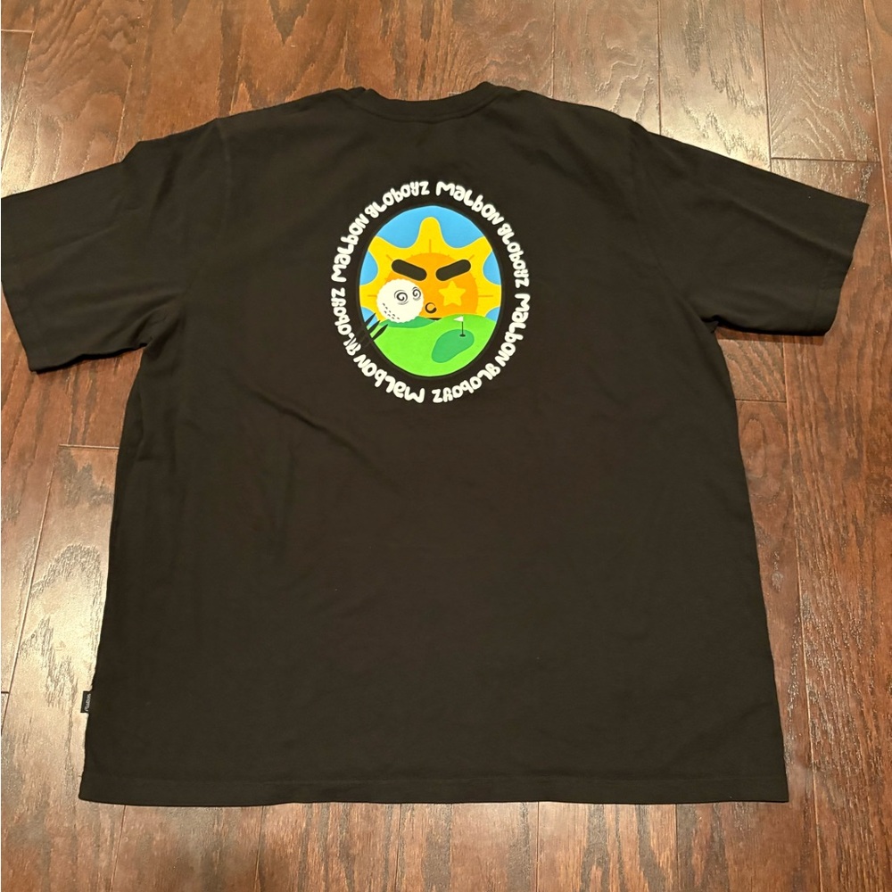 Malbon Golf x GloGang Globoyz Black Short Sleeve Pocket Tee Size 2XL NWOT